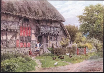 Old Cottage, Bignor, Sussex, from The Cottages and the Village Life of Rural England, published by Dent & Sons Limited, 1912